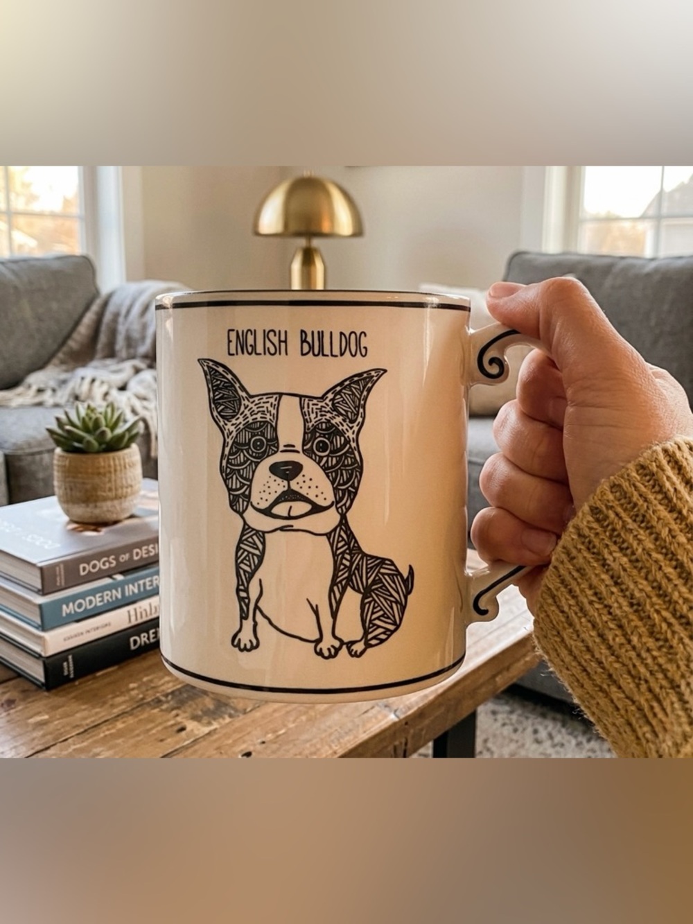 English Bulldog Large Coffee Mug - 21 oz Ceramic Dog Lover Gift